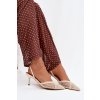 Sandále z pleteniny na ihlovom podpätku svetlo béžove hanelis / G493 BEIGE (Veľkosť 36)