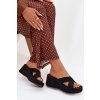 Dámske papuče na platforme z eco semišu čierne calorine / G517 BLACK (Veľkosť 36)