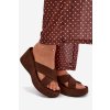 Dámske papuče na platforme z eco semišu čokoládovo hnedé calorine / G517 BROWN (Veľkosť 36)