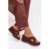 Dámske papuče na platforme z eco semišu čokoládovo hnedé calorine / G517 BROWN (Veľkosť 36)