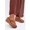 Dámske papuče na platforme z eco semišu hnedé calorine / G517 MOCHA (Veľkosť 36)