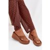 Dámske papuče na platforme z eco semišu hnedé calorine / G517 MOCHA (Veľkosť 36)