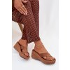 Dámske papuče na platforme z eco semišu hnedé calorine / G517 MOCHA (Veľkosť 36)