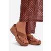 Dámske papuče na platforme z eco semišu hnedé calorine / G517 MOCHA (Veľkosť 36)