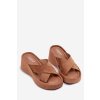 Dámske papuče na platforme z eco semišu hnedé calorine / G517 MOCHA (Veľkosť 36)