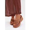 Dámske papuče na platforme z eco semišu hnedé calorine / G517 MOCHA (Veľkosť 36)