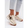 Dámske športové členkové topánky na platforme béžove janelora / A023 BEIGE (Veľkosť 36)