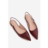 Baleríny ze zlatou sponou bordové iverelle / D-046 WINE (Veľkosť 36)