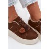 Dámske tenisky na platforme s ozdobnými pompony čokoládovo hnedé corinna / D-123 COFFEE (Veľkosť 36)