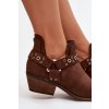 Dámske kotníkové členkové topánky s výřezy a pásky vannessae / C-991 BROWN (Veľkosť 36)