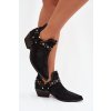 Dámske kotníkové členkové topánky s výřezy a pásky čierne vannessae / C-991 BLACK (Veľkosť 36)