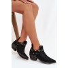 Dámske kotníkové členkové topánky s výřezy a pásky čierne vannessae / C-991 BLACK (Veľkosť 36)
