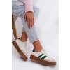 Dámske tenisky na platforme z eco kože bílomodré elaraven / 25SP26-9080 BE-GREEN (Veľkosť 36)