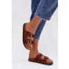 Dámske papuče s pásky leopardí vzor oliena / CD207 LEOPARD (Veľkosť 36)
