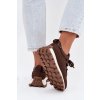 športové tenisky na platforme čokoládovo hnedé riadella / 24898 BROWN (Veľkosť 38)