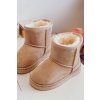 Detské teplé snehule semišové béžove gooby / 20213-C BEIGE (Veľkosť 29)
