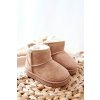 Detské teplé snehule semišové béžove gooby / 20213-C BEIGE (Veľkosť 29)