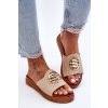 Dámske papuče s ozdobou béžove secrets / ML247 BEIGE (Veľkosť 39)