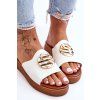Dámske papuče s ozdobou bíle secrets / ML247 WHITE (Veľkosť 36)