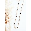 Dámský náhrdelník s korálky čierne zlata / ŁAŃ/GLD/BLK/JK0188 (Veľkosť Uni)