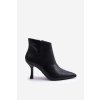 Dámske kožené botky na špičce čierne merisa / 9554 BLACK (Veľkosť 40)