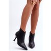 Dámske kožené botky na špičce čierne merisa / 9554 BLACK (Veľkosť 40)