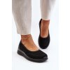 Baleríny na platforme a kotníčky čierne aviaba / 24TX02-7656 BLK (Veľkosť 39)