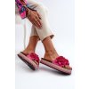Dámske Sandále na platforme zdobené kvety fuksja nodina / CK253P FUSHIA (Veľkosť 38)