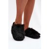 Kožušinové Dámske papuče čierne katrisse / WSL-202 BLACK (Veľkosť 36)