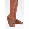 Dámske papuče na platforme hnedé olyria / SS-83 BROWN (Veľkosť 36)