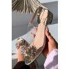 Průhledné Sandále s mašľou d&a mr52-231 zlaté / MR52-231 GOLD (Veľkosť 36)