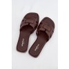 Dámske papuče na ploché podrážce čokoládovo hnedé lorania / 78-192/A COFFEE (Veľkosť 36)