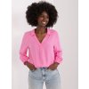 Dámska blúzka košeľová ružová D73761Z11162A (Farba Ružová, Veľkosť XXL)