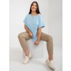 Dámska blúzka plus size svetlo-modrá VI-BZ-239.19 (Farba Limetková-zelená, Veľkosť ONE SIZE)