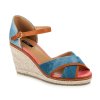 Džínsové espadrilky na opätku 1235-12L.BL