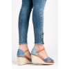 Džínsové espadrilky na opätku 1235-12L.BL