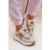 Dámske béžové semišové tenisky na platforme s leopardím vzorom kód produktu 88220 BEIGE (Veľkosť 36)