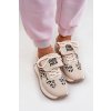 Dámske béžové semišové tenisky na platforme s leopardím vzorom kód produktu 88220 BEIGE (Veľkosť 36)