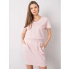 Dámske svetlo-ružové bavlnené šaty basic s elastanom RV-SK-6339.10X (Veľkosť L, Farba Svetlo-ružová)