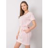Dámske svetlo-ružové bavlnené šaty basic s elastanom RV-SK-6339.10X (Veľkosť L, Farba Svetlo-ružová)