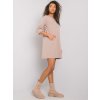 Dámske tmavo-béžové basic šaty z bavlny a elastanu, kód produktu RV-SK-7331.84 (Veľkosť S/M, Farba Tmavo-béžová)