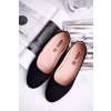 Dámske semišové baleríny čierne lasota / 9BL02-1031 BLK (Veľkosť 36)