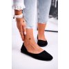 Dámske semišové baleríny čierne lasota / 9BL02-1031 BLK (Veľkosť 36)