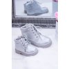 Sivé dámske topánky, kód produktu NJSK 20306-3G SILVER (Veľkosť 19)