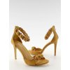 Zlaté dámske sandále na rovnej podrážke NJSK LE021Y (Veľkosť 36)