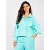 Dámska Bunda farba Tyrkysová kód IT-KR-FL10071.50 (Farba Tyrkysová, Veľkosť ONE SIZE)