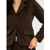 Dámske sako farba Tmavo-hnedá kód IT-MA-22201.82 (Farba Tmavo-hnedá, Veľkosť ONE SIZE)