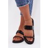 Dámske papuče so zlatým sponou čierne sarilisse / DM578 BLACK (Veľkosť 36)