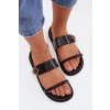 Dámske papuče so zlatým sponou čierne sarilisse / DM578 BLACK (Veľkosť 36)