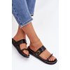 Dámske papuče so zlatým sponou čierne sarilisse / DM578 BLACK (Veľkosť 36)
